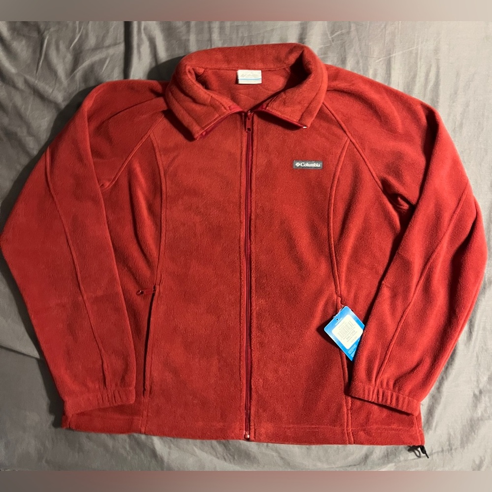 Womens Columbia Red Full-Zip Fleece Jacket, size XXL